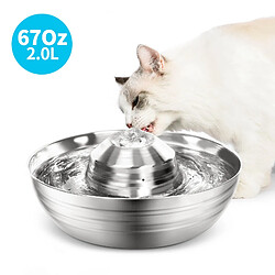 Universal Fontaine en acier inoxydable pour animaux de compagnie Fontaine pour chats Bol de boisson pour chiens Adaptateur d'eau automatique USB pour animaux de compagnie Boisson automatique super silencieux | Nourriture pour chiens