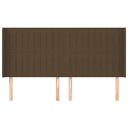 Avis Maison Chic Tête de lit moderne avec oreilles pour chambre - Décoration de lit Marron foncé 163x16x118/128 cm Tissu -MN25324