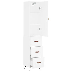 Avis vidaXL Buffet haut Blanc 34,5x34x180 cm Bois d'ingénierie