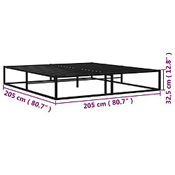 vidaXL Cadre de lit sans matelas noir métal 200x200 cm pas cher