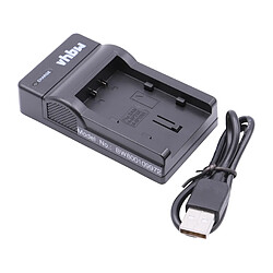 vhbw Chargeur USB de batterie compatible avec Samsung HMX-F70, HMX-F90, HMX-H300BN, HMX-H300BP batterie appareil photo digital, DSLR, action cam 