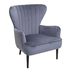 Mendler Fauteuil Lounge HWC-K37, Fauteuil Cocktail Fauteuil rembourré, velours ~ gris