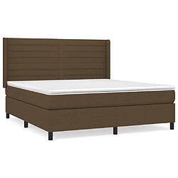 vidaXL Sommier à lattes de lit avec matelas Marron foncé 160x200 cm