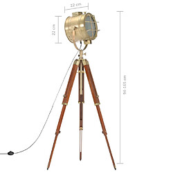 vidaXL Lampadaire à trépied bois de manguier massif 165 cm pas cher