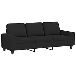 vidaXL Canapé à 3 places Noir 180 cm Tissu