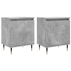 vidaXL Tables de chevet 2 pcs gris béton 40x30x50 cm bois d'ingénierie