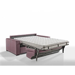 Inside 75 Canapé convertible EXPRESS PREMIUM 120 cm sommier lattes RENATONISI matelas BULTEX velours old rose