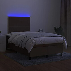 Avis vidaXL Sommier à lattes de lit matelas et LED Marron foncé 120x200 cm