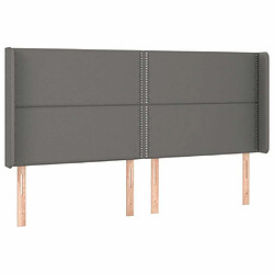 Avis Maison Chic Tête de lit scandinave à LED,meuble de chambre Gris 163x16x118/128 cm Similicuir -MN64223