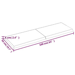 vidaXL Étagère murale 160x50x(2-6) cm bois de chêne massif non traité pas cher