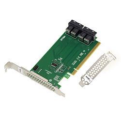 Kalea-Informatique Carte Contrôleur PCIe 16x pour 4 SSD U.2 NVMe (U2 68Pin SFF-8639) avec quatre ports SFF-8643. Mode Bifurcation Uniquement.