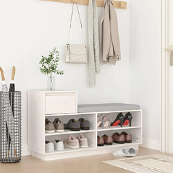 vidaXL Armoire à chaussures Blanc 110x34x61 cm Bois de pin massif 