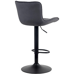 Avis Decoshop26 Lot de 2 tabourets de bar chaises hautes avec coutures décoratives en tissu velours noir pieds en métal noir 10_0004329