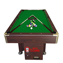 Simba BILLARD AMERICAIN 8 ft Zeus table de billard avec un monnayeur électronique Snooker - Dimensions 220 x 110 cm Vert