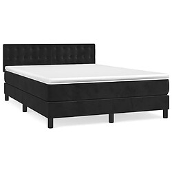 vidaXL Sommier à lattes de lit avec matelas Noir 140x190 cm Velours