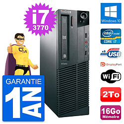 PC Lenovo ThinkCentre M82 SFF Intel i7-3770 RAM 16Go Disque 2To Windows 10 Wifi - Occasion