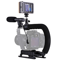 Wewoo Stabilisateur pour Tous Les Appareils Photo Reflex et Caméra DV Domicile U / C Forme Portable DV Support + LED Studio Lumière + Vidéo Shotgun Microphone Kit avec Tête de Trépied Cold Shoe