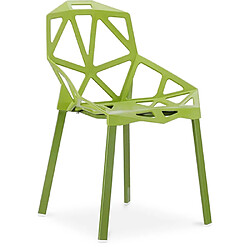 ICONIK INTERIOR Chaise de salle à manger design Hit - PP et métal Vert