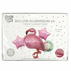 Paris Prix Lot de 4 Ballons Flamant Rose 25cm Multicolore