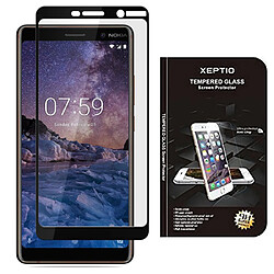 Nokia 7 PLUS : Protection d'écran en verre trempé FULL cover noir - Tempered glass Screen protector / Films vitre Protecteur d'écran Nokia 7+ smartphone 2018 - Version intégrale avec accessoires - XEPTIO