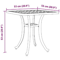 vidaXL Table de jardin vert 53x53x53 cm aluminium coulé pas cher