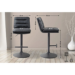 Non Tabouret de bar Damar simili cuir noir