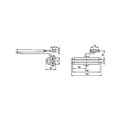 Vachette Ferme porte type DC 110 à bras compas coloris argent