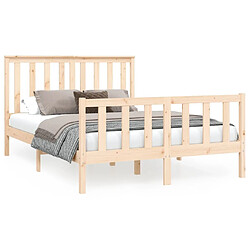 Maison Chic Cadre/structure de lit avec tête de lit pour adulte - Lit Moderne Chambre 120x200 cm bois de pin massif -MN88551