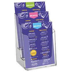 Europel Porte-brochure 3xA4 Acrylique transparent