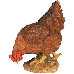 Jardindeco Poule en résine picorant 26 cm. Poule en résine picorant 26 cm