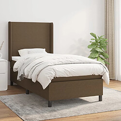 vidaXL Sommier à lattes de lit avec matelas Marron foncé 100x200 cm