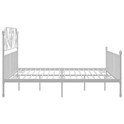 Avis vidaXL Cadre de lit sans matelas blanc métal 180x200 cm