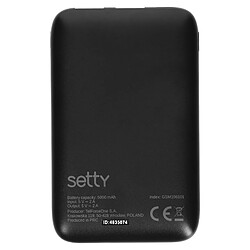 Batterie de Secours 5000mAh 2 Ports de Sortie USB Ecran LCD numérique Setty Noi