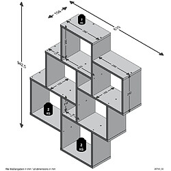 Mes Etagère design 81,2x15,7x94,3 cm anthracite - BECKY pas cher