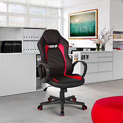 Franchi Chaise de bureau ergonomique en simili cuir, style course sportive Buriram Fire