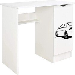 Leomark Bureau blanc avec étagère ROMA - Voiture