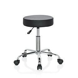 Tabouret / siège pivotant / siège technique OPERATOR II simili-cuir noir chrome hjh OFFICE