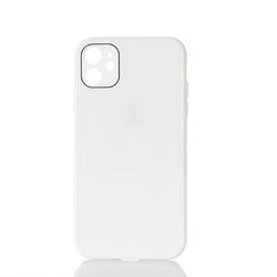 WE Coque de protection GLASS APPLE IPHONE 11 Blanc: Effet vernis contour mat anti-chocs anti-rayures - rigide 