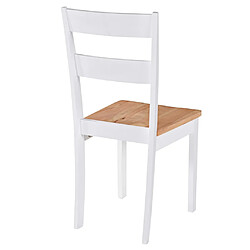 Acheter Maison Chic Lot de 4 Chaises à manger,Chaise pour cuisine blanc bois d'hévéa massif -MN63633