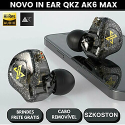 GUPBOO QKZ AK6 MAX Casque Cuivre Casque Hi-Fi avec Câble Détachable avec Micro pour les Joueurs 