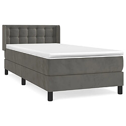 Maison Chic Lit Adulte - Lit simple Lit à sommier tapissier et matelas moelleux - Meuble de Chambre - Gris foncé 80x200 cm Velours -MN85433