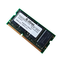 Barrette Mémoire 256Mo SDRAM Infineon HYS64V32220GDL-7 SO-DIMM 133MHz · Reconditionné 133MHz