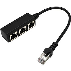 RJ45 1 à 3 Ethernet LAN réseau Câble répartiteur 3 voies Extender adaptateur connecteur#420 