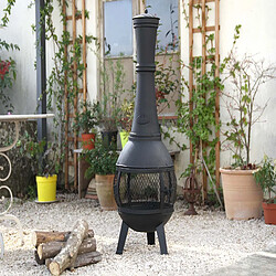 Fancy Flames Chauffe-terrasse en fonte et contour en maille