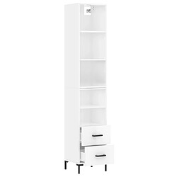 Acheter Maison Chic Buffet,Meuble de Rangement,commode pour salon,Cuisine Blanc brillant 34,5x34x180 cm Bois d'ingénierie -MN24342