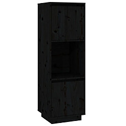 Maison Chic Buffet,Meuble de Rangement,commode pour salon,Cuisine Noir 38x35x117 cm Bois massif de pin -MN72068