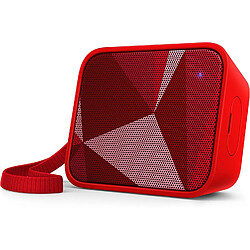 Chrono Mini haut-parleur Bluetooth portable Philips BT110 (résistant aux éclaboussures, batterie de 8 heures)(Rouge)