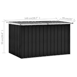 vidaXL Boîte de rangement de jardin Anthracite 149x99x93 cm pas cher