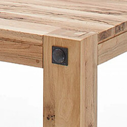 Pegane Table à manger en chêne massif sauvage laqué mat - L.260 x H.76 x P.100 cm