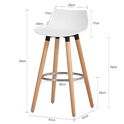 SoBuy FST86-W Tabouret de Bar Tabouret Haut de Bistrot Cuisine Chaise de Bar avec Repose-Pieds et Dossier